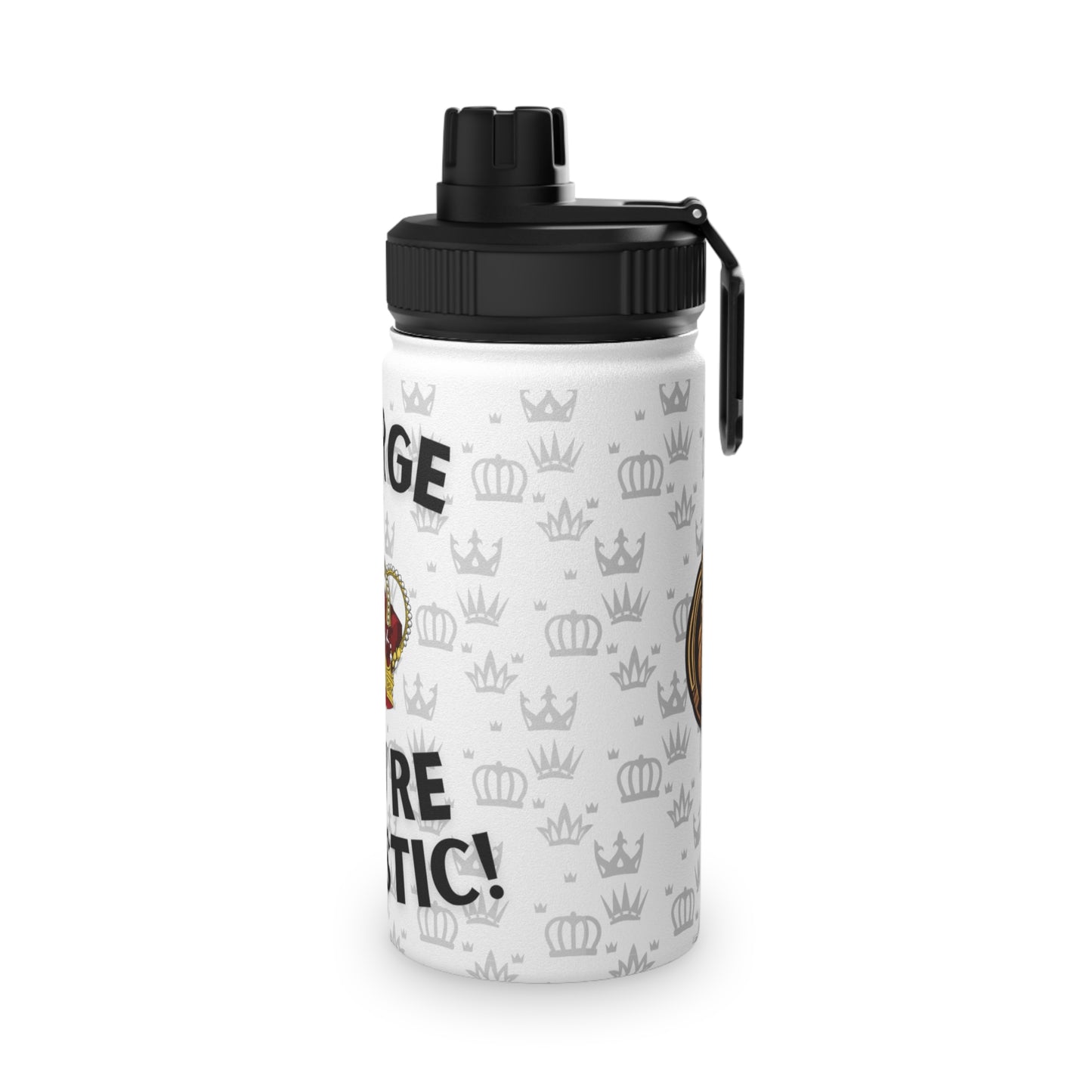 Personalized Majestic stainless steel water bottle, sports cap