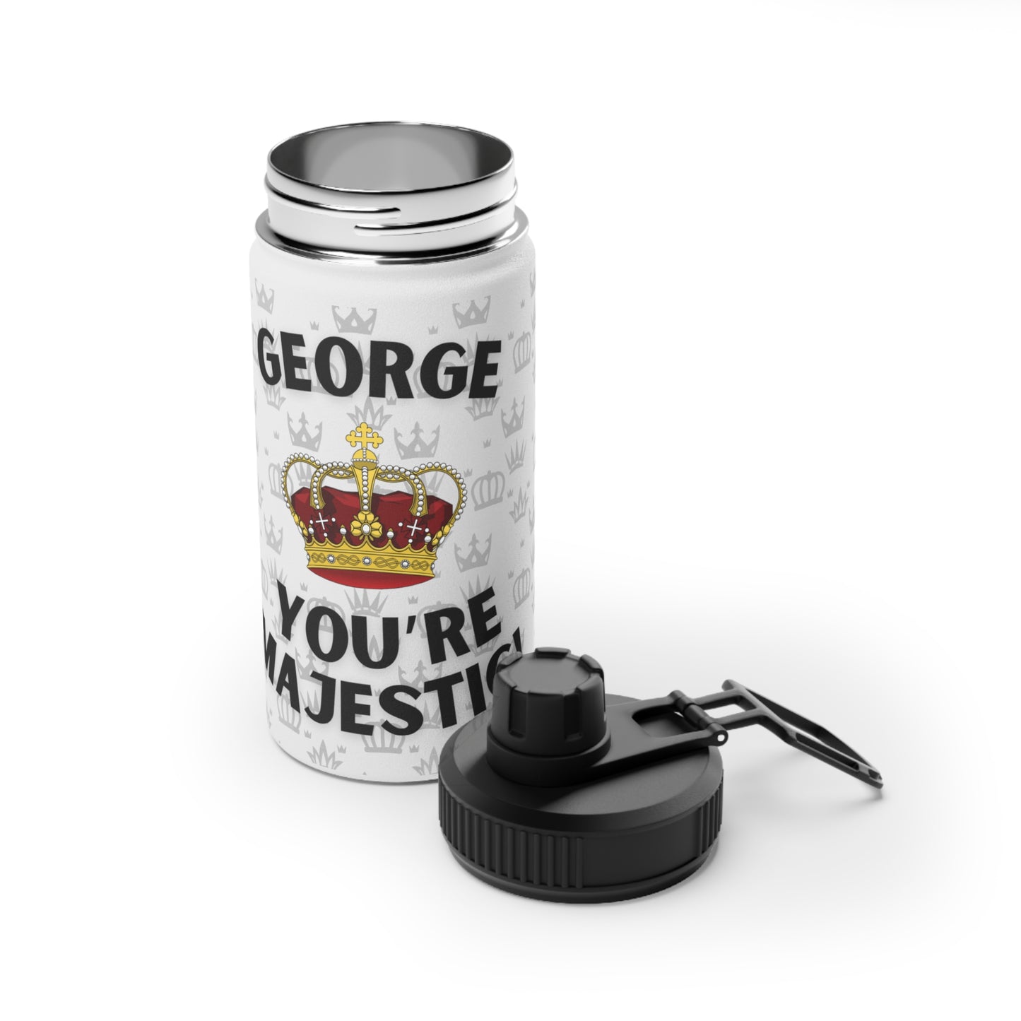 Personalized Majestic stainless steel water bottle, sports cap
