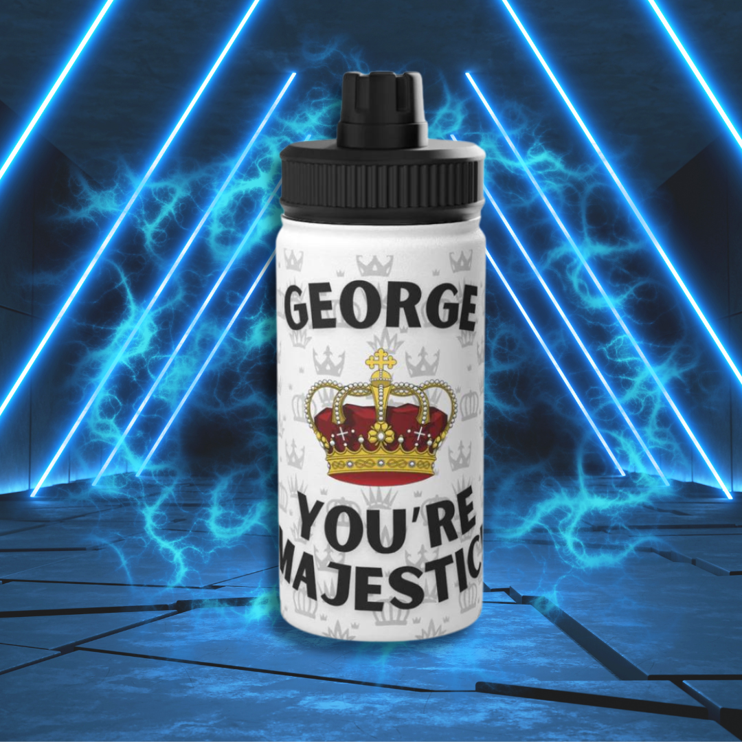 Personalized Majestic stainless steel water bottle, sports cap