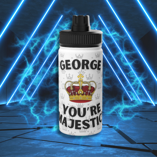 Personalized Majestic stainless steel water bottle, sports cap